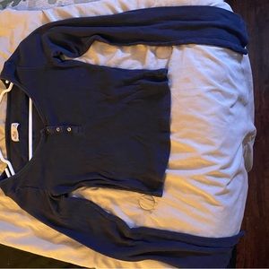 Medium navy blue Hollister long sleeve crop top